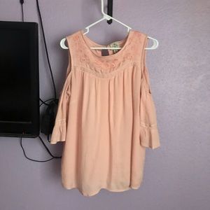 Pink Cold Shoulder Top